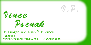 vince psenak business card